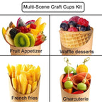 100PCS French Fries Cups Disposable Kraft Paper Cups Snack Containers Charcuterie Dessert Supplies Baking Cups Take-Out Party