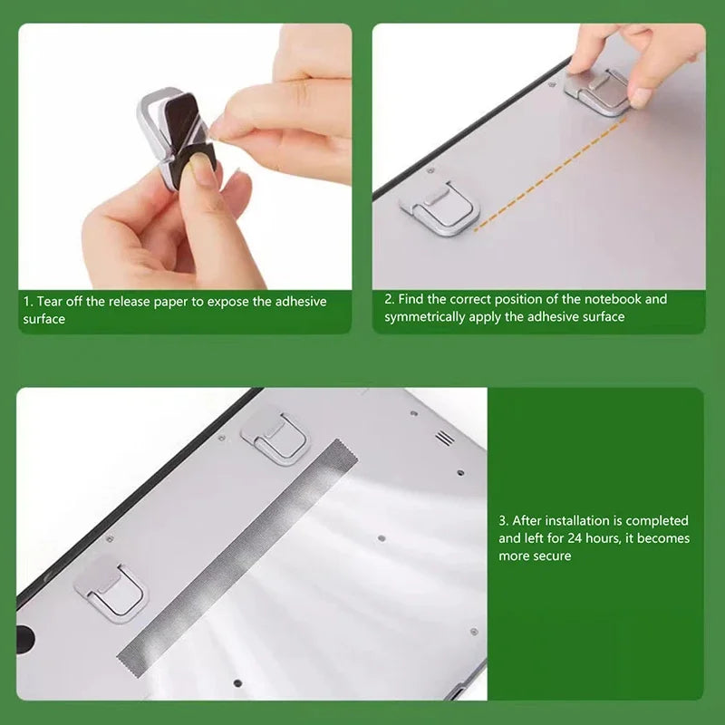 Universal 1 Pair Foldable Laptop Stand Home Invisible Non-slip Notebook Bracket Aluminium Alloy for MacBook HP Dell Lenovo