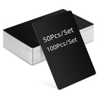 50/100pcs Blank Engraved Custom Visiting Name Cards Laser Engraving Mark Aluminium Alloy Metal Sheet Business Cards