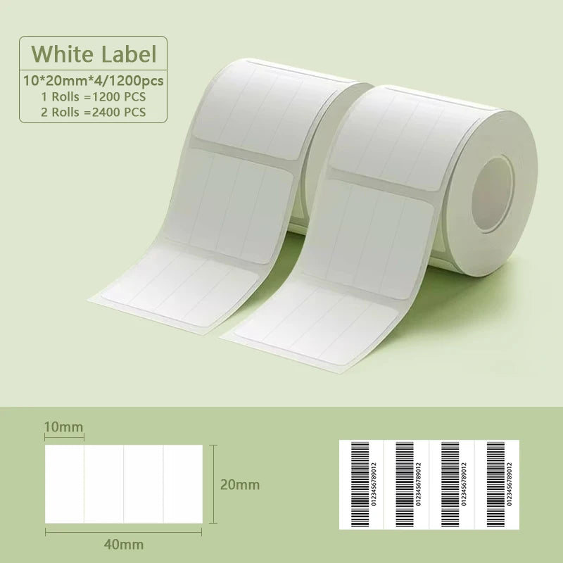 Niimbot B1 Portable Printer White Sticker 2/3/4/5Rolls Waterproof Paper Adhesive Label Printer Residential &Commercial For B21