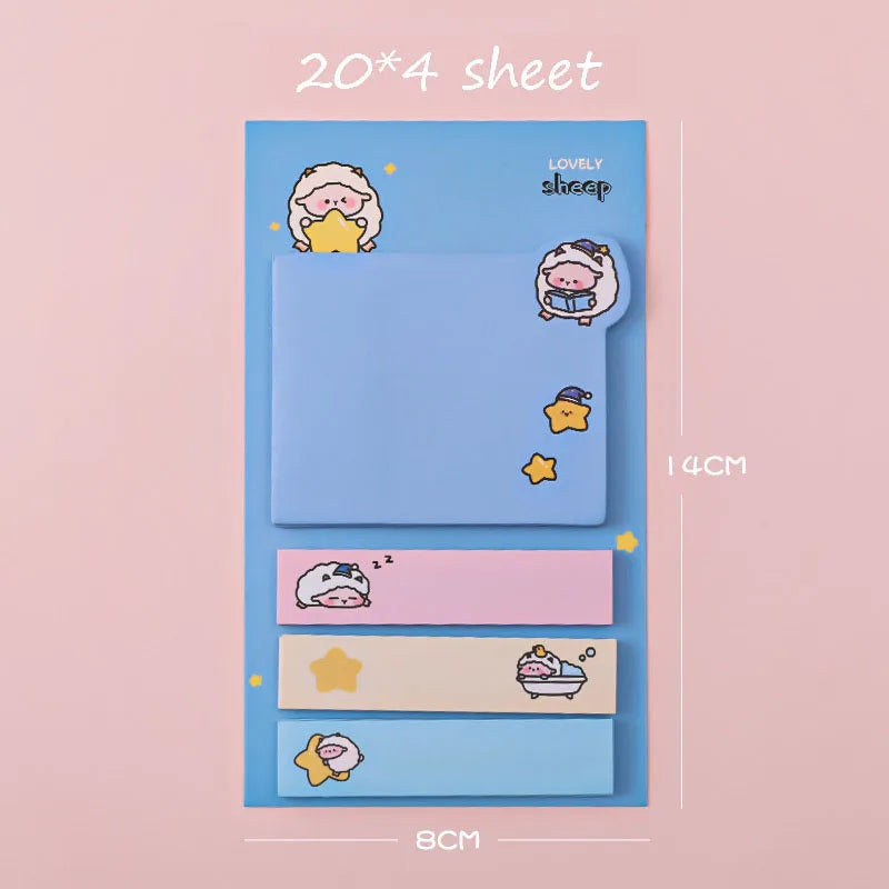 Cartoon Sticky Notes kawaii Cute Memo Pad Portable Index Label Stickers Notes School Stationery Supplies