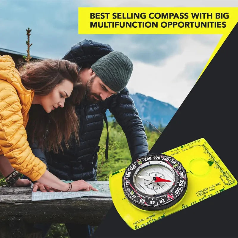 New Outdoor Compass Hiking Survival Compass with Clinometer,Waterproof Durable and Pocket-Sized Good for Camping Hunting Hiking