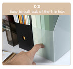 Simple Foldable Office Desktop File Storage Vertical A4 Folder With Inserts Box Large Capacity 9 Color Choices