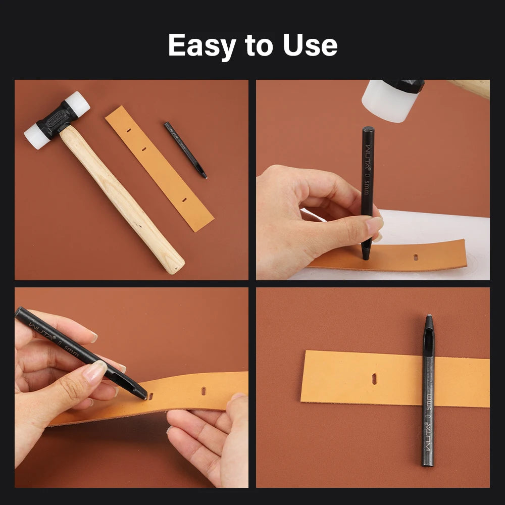 WUTA 5mm Flower Leather Belt Hole Puncher Leather Hollow Punching Tool DIY Craft for Leather Watch Band,Fabric,Plastic,Paper 1pc