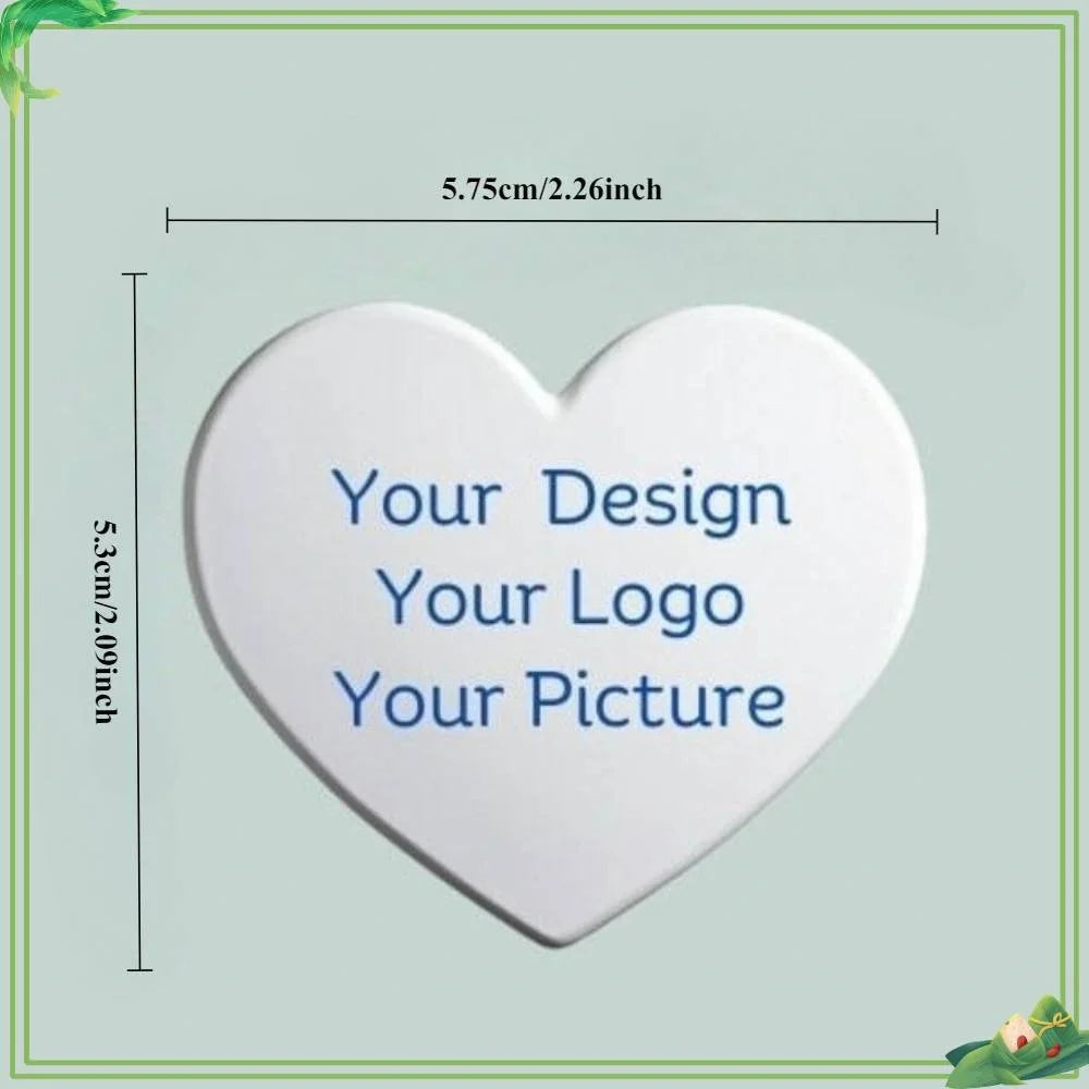 Custom Heart-Shaped Tinplate Pins Personalized Text Pattern Logo Printing Metal Badge Brooch Children And Friends Gift Wholesale