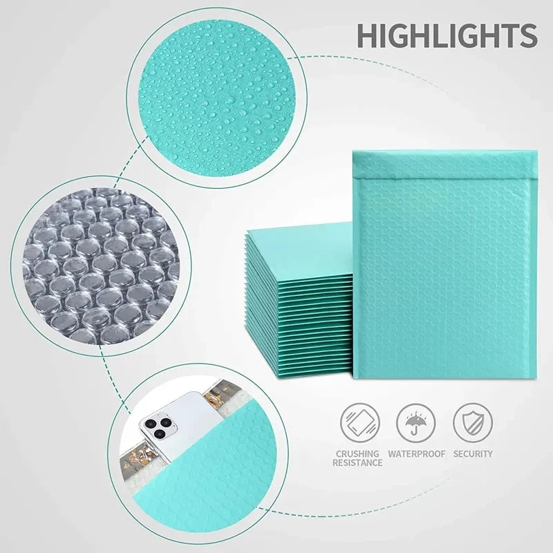 50Pcs Black Bubble Mailer Bubble Padded Mailing Envelopes Mailer Poly for Packaging Self Seal Shipping Bag Bubble Padding Bubble