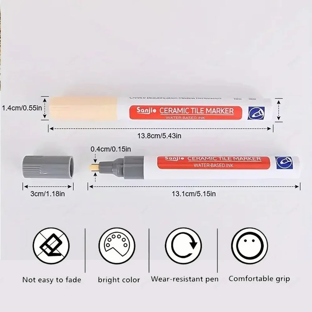 1-10Pcs 10 Colors Waterproof Tile Floor Marker Pen Wall Grout Pen for Kitchen Bathroom Ceramic Seam Paint Gap Repair Tools