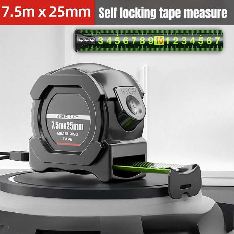 5/7.5/10M Metric Measuring Tape Self Locking Steel Tape Measure Retractable High Precision Wear-resistant Ruler Measuring Tools