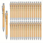 20/50/110PCS Customizable Bamboo Ballpoint Pens Smooth Writing Ideal for School Teachers Offices Advertising Promotional Pens