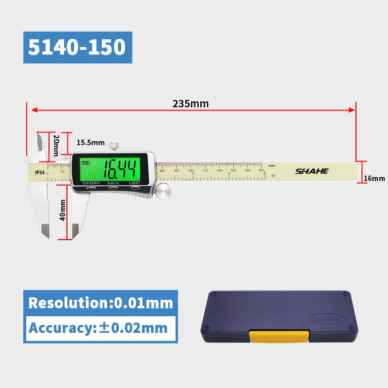 SHAHE IP54 Digital Caliper Electronic Caliper Ruler Digital Vernier Caliper Digital Caliper Stainless Steel Calipers