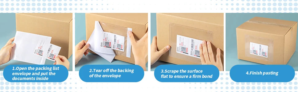 Packing List Pouches Packing Slip Envelope Pouches Clear Self-adhesive Top Loading Packing List 30PCS/Set OPP Packing List Bag