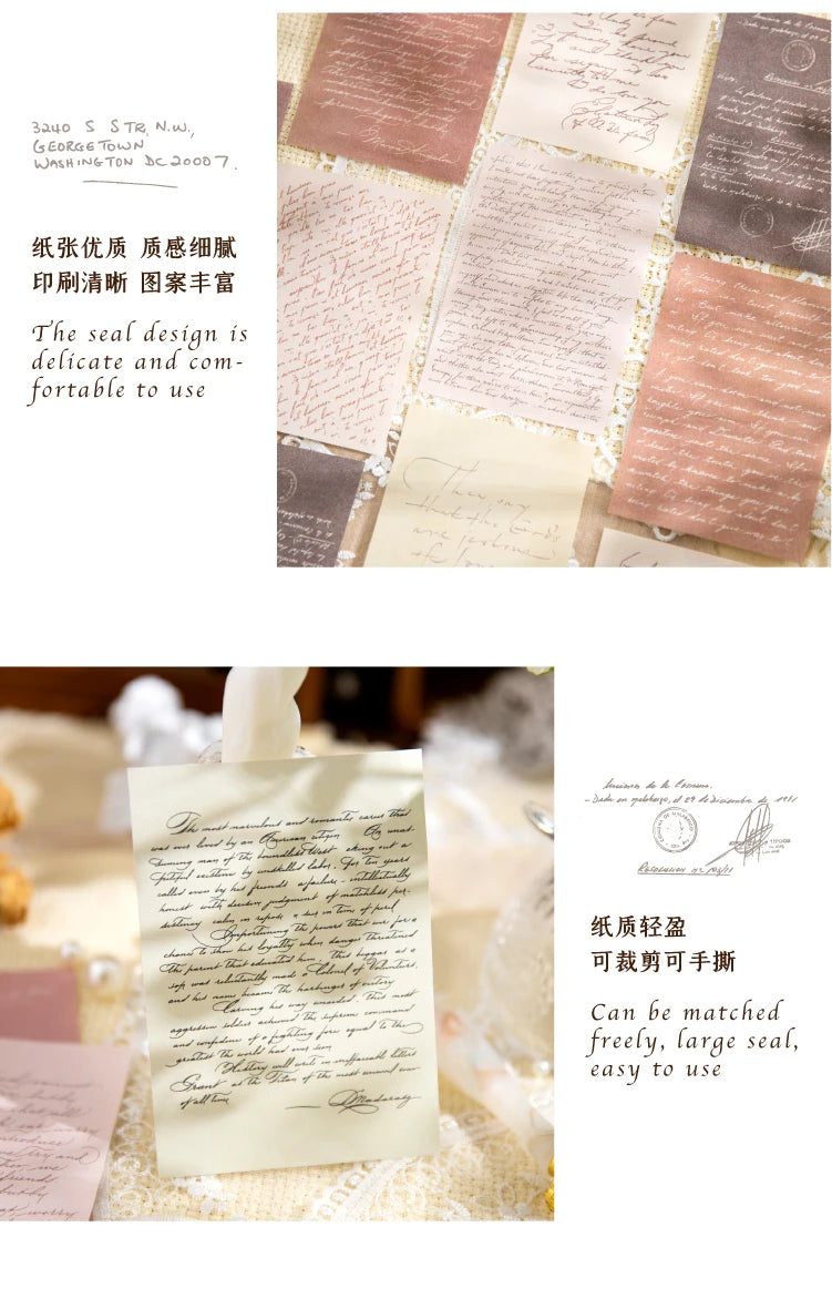 Yoofun 30pcs/pack Large Size Ins Style Material Papers Letter Journal Scrapbooking Background Decoration Paper Memo Pads