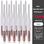 45mm Waterproof Long Head Nib Deep Hole Markers Pen Tile Carpenter Pen Multi-purpose for Woodworking Black/White/Red Ink