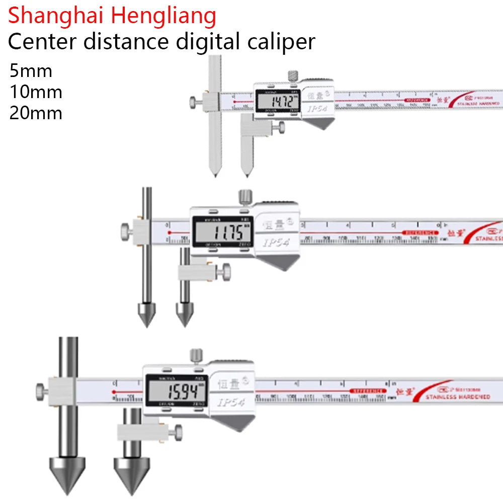 Round Hole Center Distance Digital Caliper 10mm 20mm Cone Probe Measuring Hole Center Distance Hole Distance Center Line Caliper