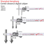 Round Hole Center Distance Digital Caliper 10mm 20mm Cone Probe Measuring Hole Center Distance Hole Distance Center Line Caliper