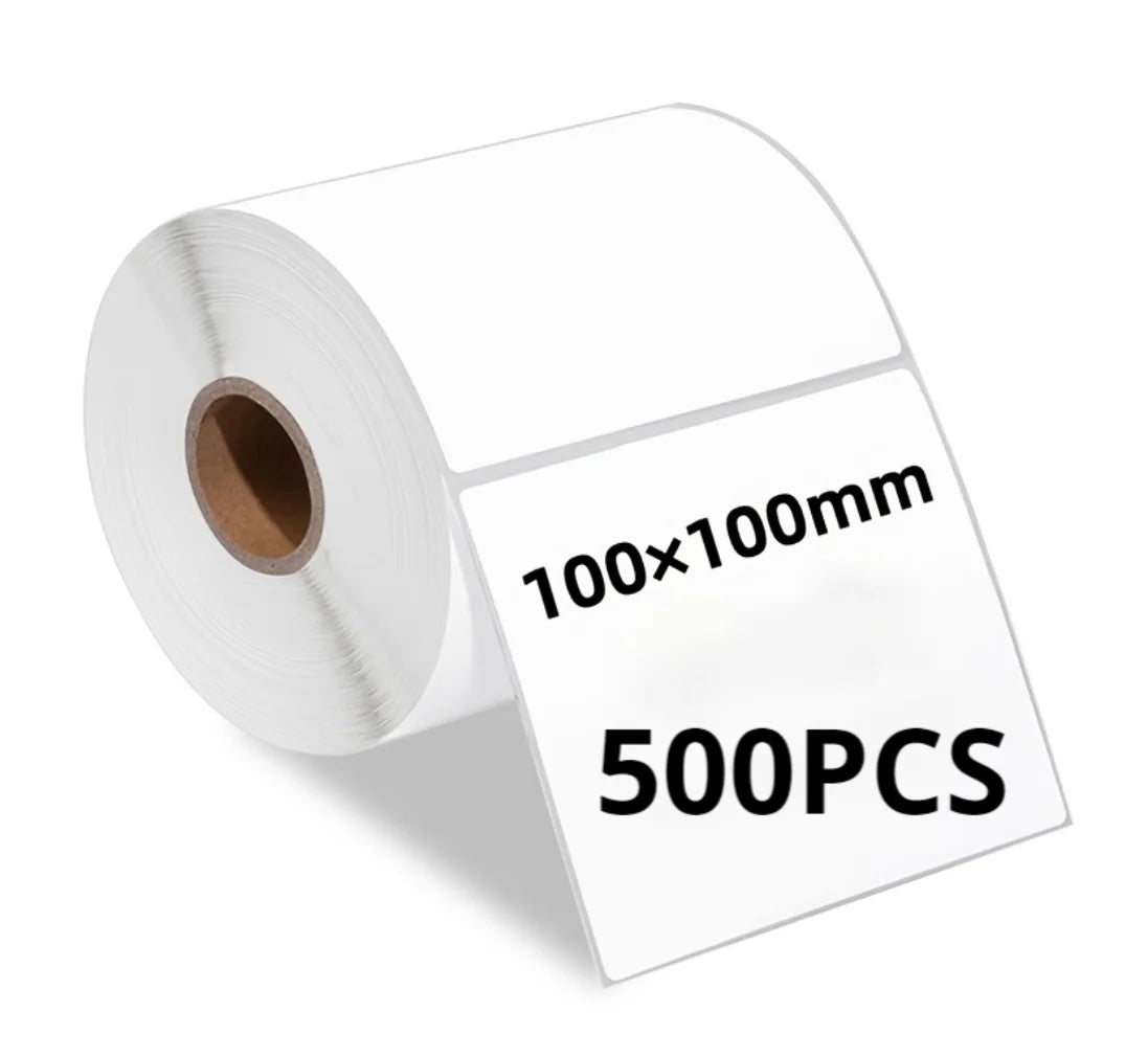 100x100mm Direct Thermal Shipping Labels 500pcs/Roll Oil Resistant Permanent Adhesive White Blank Self Adhesive Mailing Address