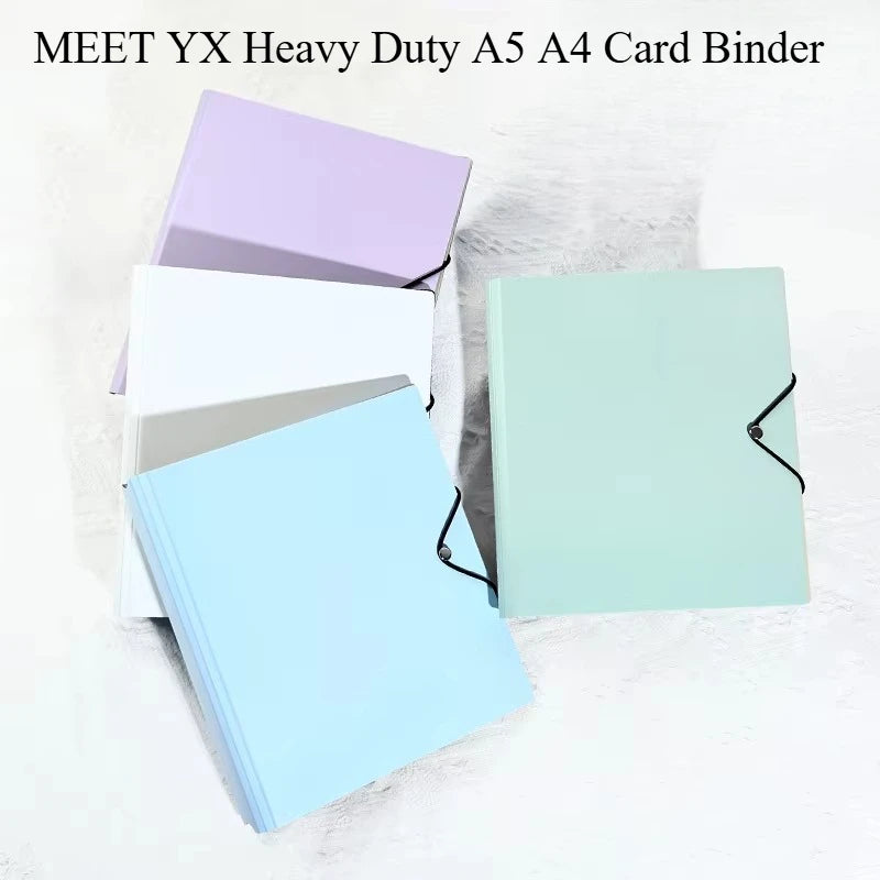 Heavy Duty A5 Card Binder W/ 55mm Large D-Rings 3-Ring Thick Photo Card Album W/ Elastic Band for K-pop Collection
