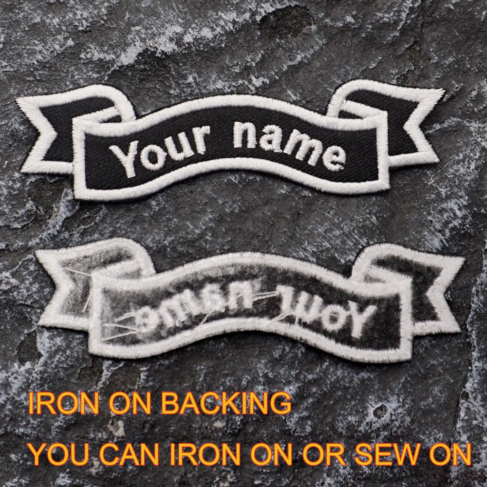 Custom Name Tags Embroidered Patches Personalized Text Badge with Iron on Backing