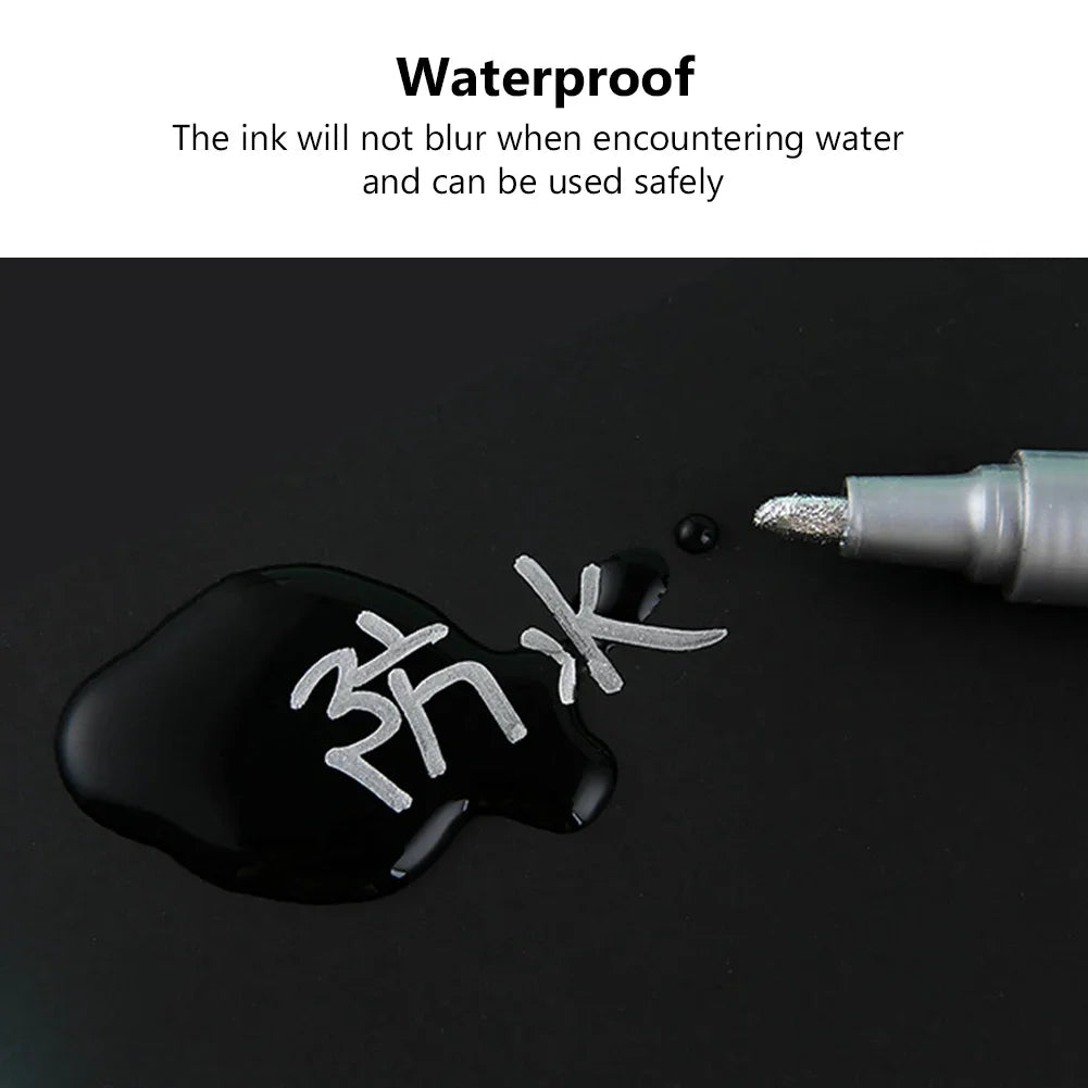 6/12 Pcs Paint Pen Metal Paint Pen Waterproof Colorful Oil-based Markers Industrial Marking Painting Graffiti Paint Oil Pen