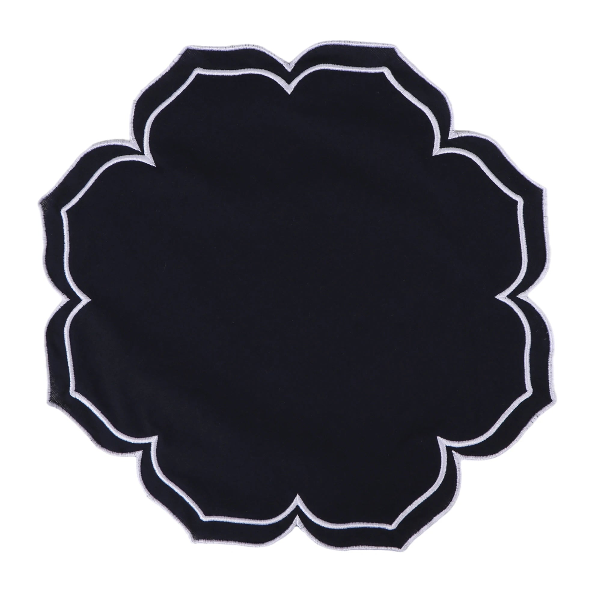 High Quality Embroidered Napkin Vintage Wavy Edge Color Blocking Design Reusable Placemats Wedding Banquet Decoration