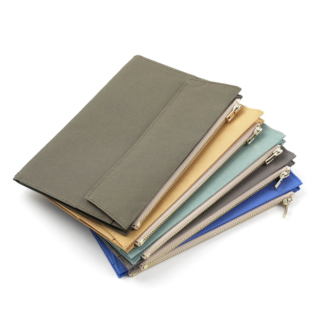 Canvas Zipper Card Holder for Travel Notebook, Canvas Storage Bag File Folder Refill Insert for Standard Journals Stationery