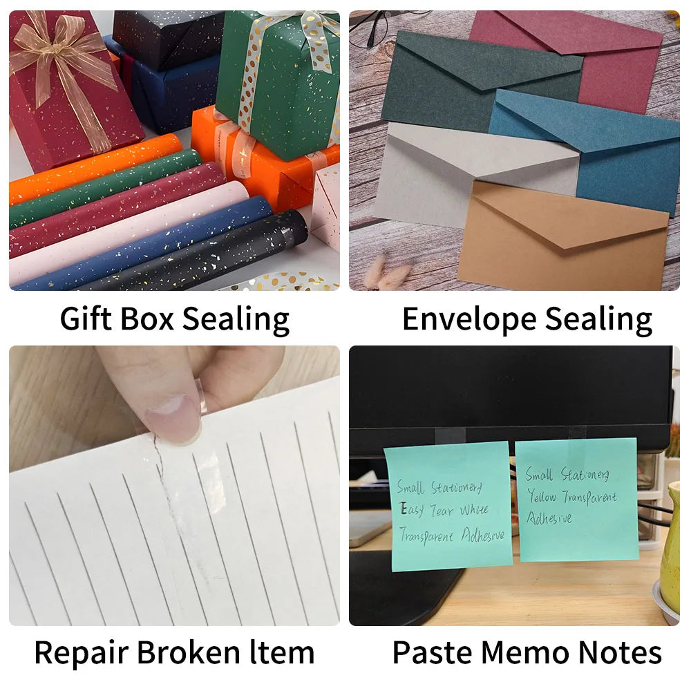 OPP Clear Transparent Tape, Stationery Tape Refills Rolls for Dispenser,  Gift Wrapping Tape for Office, School and Home