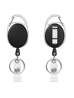 Retractable Badge Reel Heavy Duty Black Badge Reel for Nurse Hospital Office Supplies ID Lanyard Name Tag Card Badge Holder Gift