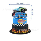 Monster Truck Party Supplies Disposable Tableware Plates Napkin Banner Tablecloth for Kids Boys 2nd Birthday Party Decorations