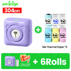 9 Colors Peripage A6 304DPI Mini Photo Printer Notes Sticker Label Printing Machine Bluetooth Portable Wireless Printer Marker