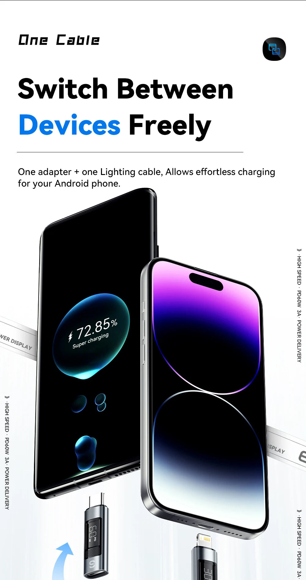 Essager Type C to Lighting OTG Adapter Digital Display Fast Charging Type-C Female To Lightning Male Connector For iPhone 15 14