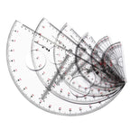 15 cm diameter medium size measuring instrument organic matter 180 degree semicircular protractor