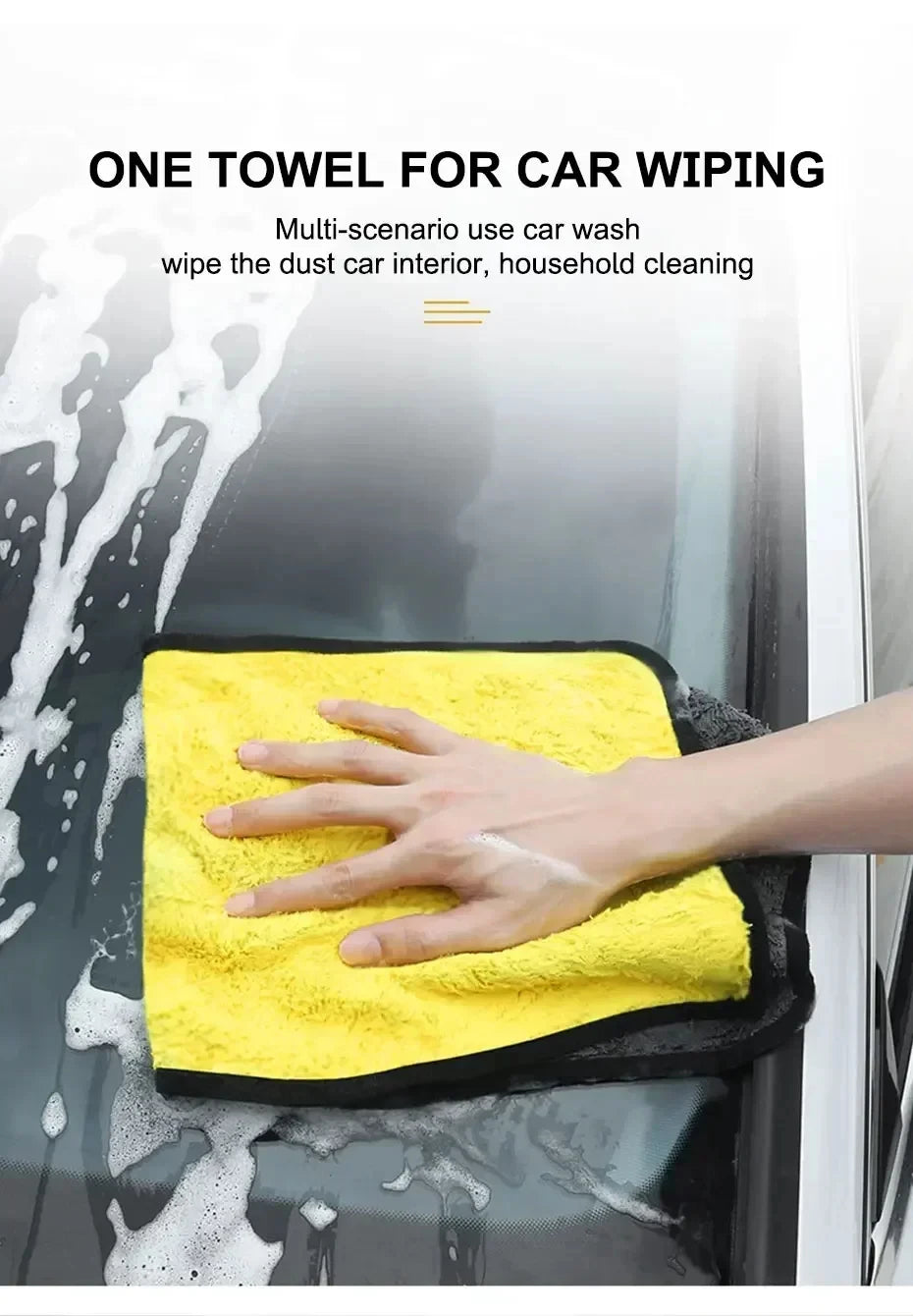 Car Microfiber Cleaning Towels Thicken Double Layer Soft Drying Cloth Towel Car Care Detailing Towel Wash Rags