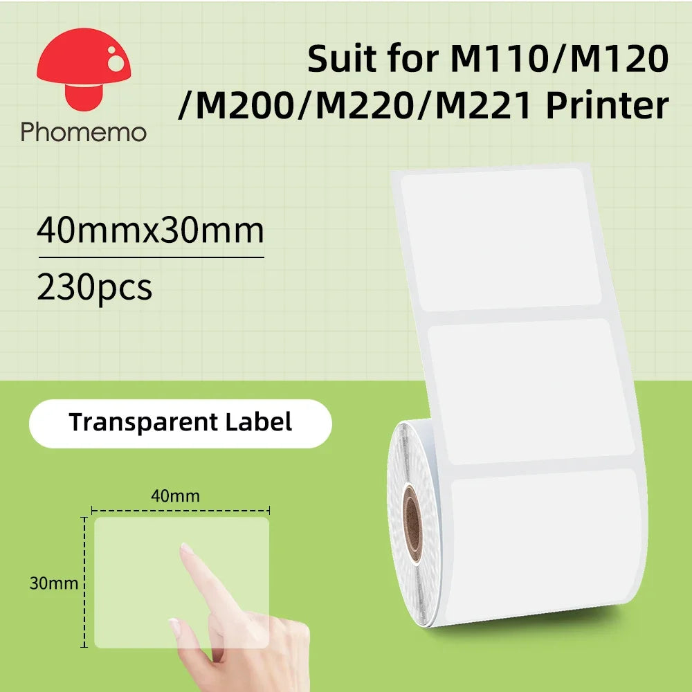 Phomemo Label For M110/M220/M221 Mini Printer Portable Thermal Label Stickers Self-Adhesive Waterproof Label Maker Sticker New