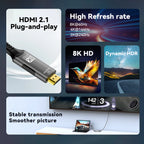 8K USB C to HDMI 2.1 Cable Adapter  8K60Hz Type C to HDMI Cable for Thunderbolt 3 Compatible with MacBook Pro  IPad pro  Laptop