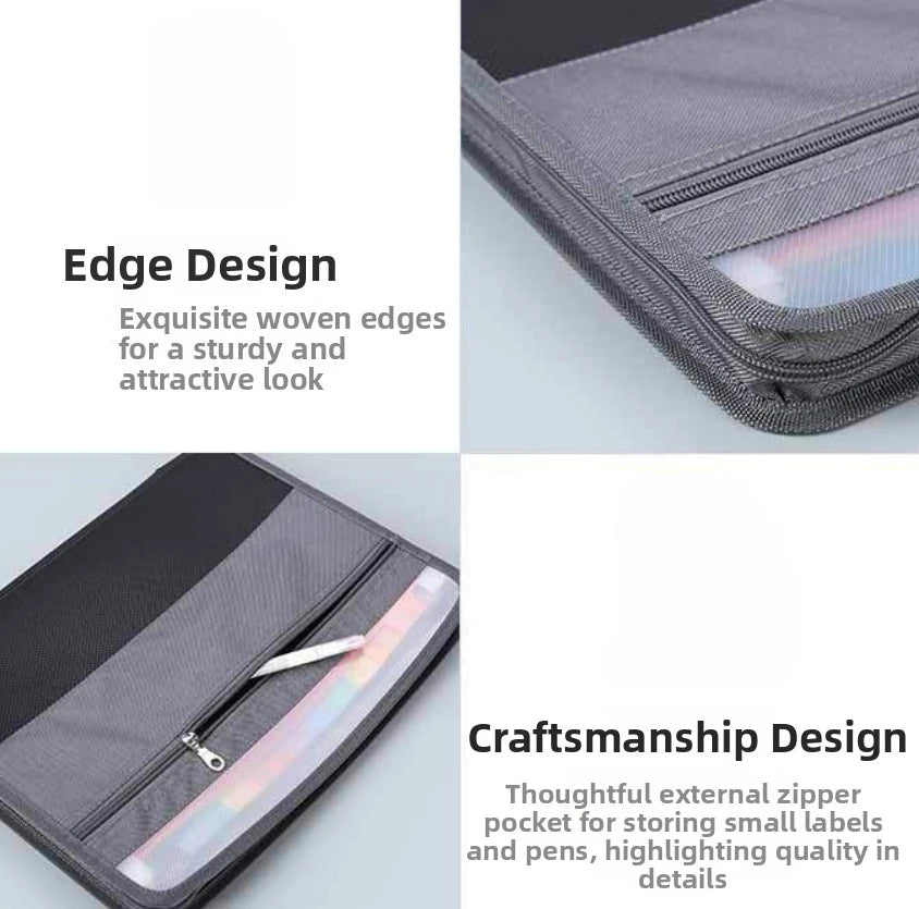 Accordion File Organizer with Safe Zipper, 13 Pocket Expanding File Folder with Front Pencil Pouch,  School Office Supplies