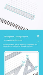 Deli 4Pcs Student Stationery Set Triangle Ruler Straight Ruler Grid Ruler Angle Measuring Tool Aluminum Alloy Material