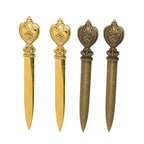 4 Pcs Durable Zinc Alloy Letter Openers Lightweight Retro Envelope Opener Ergonomic Design Bronze Letter Opener Tool Office