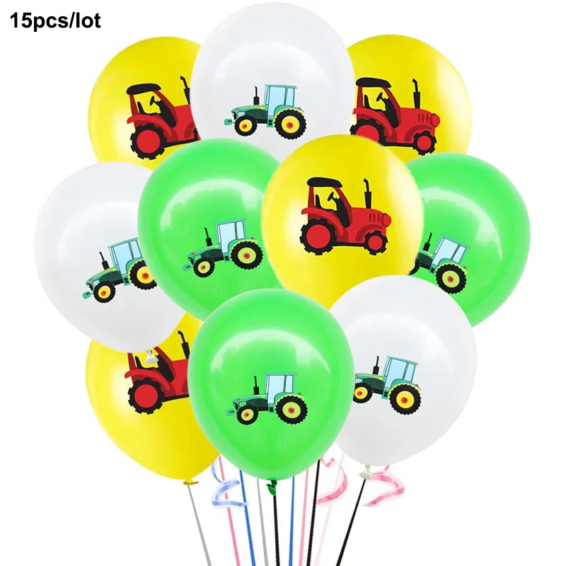  Green Tractor Birthday Party Supplies Farm Tractor Paper Plates Cup Napkins for Tractor Birthday Party Decoration Supplies
