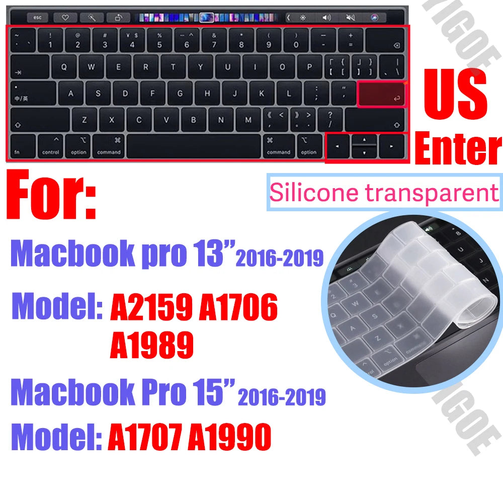 Silicone Keyboard Cover for All MacBook Air/Pro 13 14'15'16 inch,M1,M2,M3 M4 M5 Chip Model A2918,A2992,A3113,A2337,A2941 US & EU
