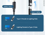 Essager Type C to Lighting OTG Adapter Digital Display Fast Charging Type-C Female To Lightning Male Connector For iPhone 15 14