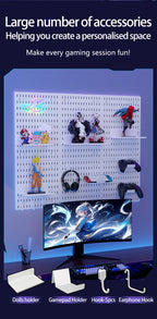 Gaming Gear Pegboard: Wall-Mounted, No-Punch, Study/Gaming Room – Figure Storage & Decor. Abundant Parts, Free Mix