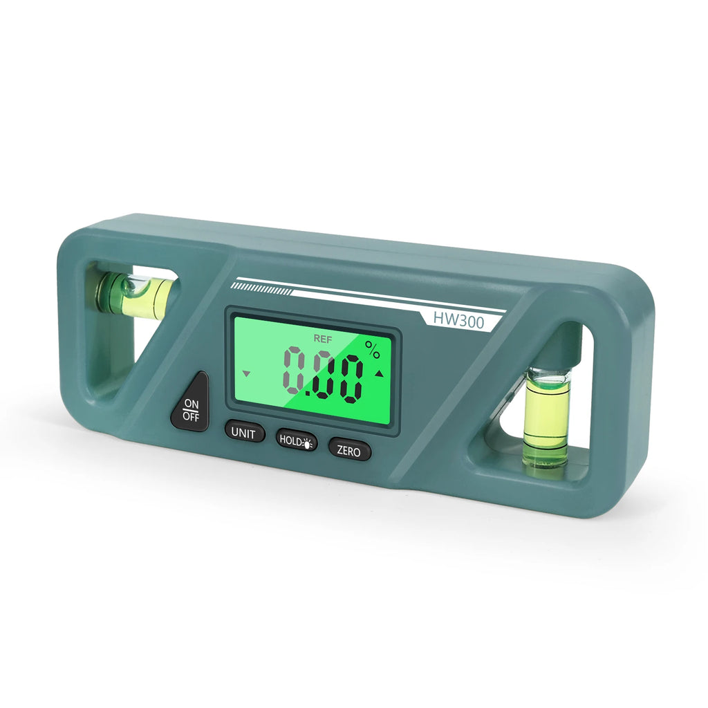 HW300 Inclinometer LCD Display Digital Protractor Level Meter Angle Measuring Inclinometer 90°Level Neodymium Magnetic Base
