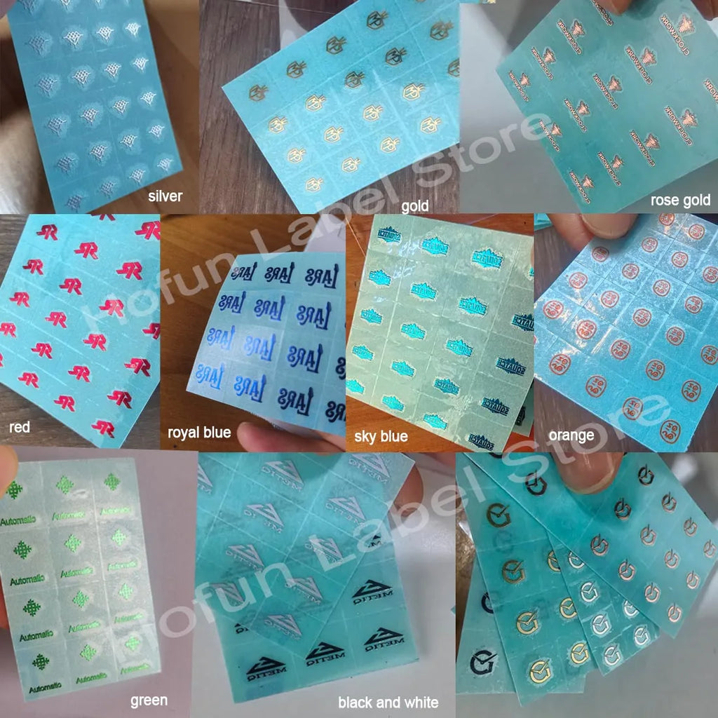 white logo transfer gold metal silver mark label personal mini 3D DIY name red black blue green rose gold brown bronze trademark