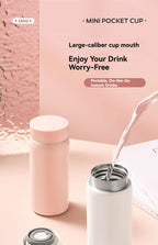 200ML/300ML Mini Insulated Cup Stainless Steel Pocket Cup Car Vacuum Flasks Coffee Cup Portable Leak-proof Thermal Water Bottle