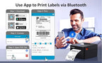 Bluetooth Thermal Label Printer,4X6 Shipping Label Printer for Shipping Packages,Support Windows/Mac/iOS/Android