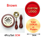 Custom Wax Seal Stamp Kit Personalized Image/LOGO Customized Wax Sealing Stamp with Melting Spoon set for Wedding Invitation Wax
