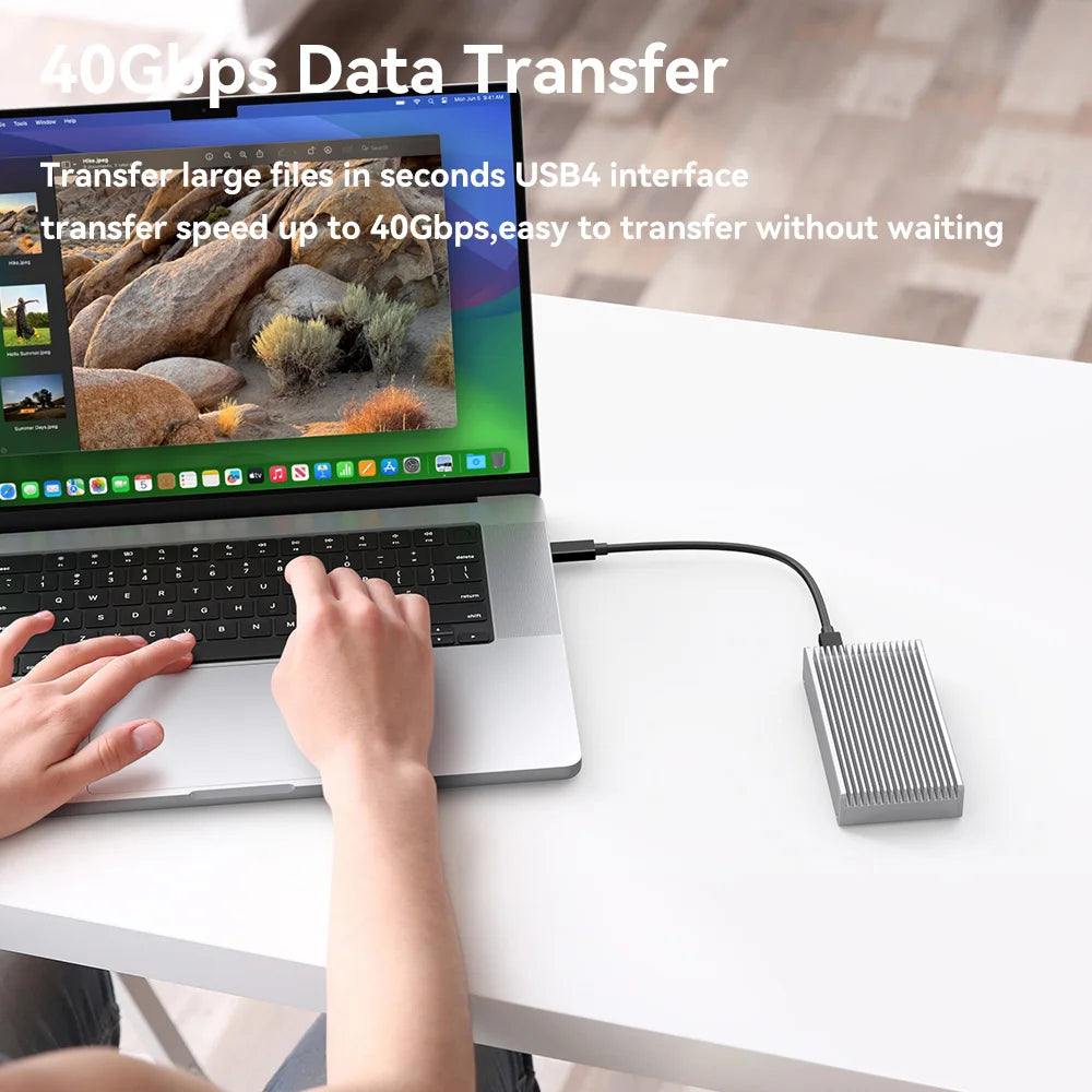 40Gbps M.2 NVMe USB 4.0 SSD Enclosure Thunderbolt USB-C SSD Case Compatible with USB 3.2/3.1/3.0 For Macbook iPad iPhone Case
