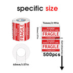 SINMARK 500/1000Pcs Fragile Warning Sticker Care Shipping Special Tag Useful Shipping Express Label Handle With Care Keep