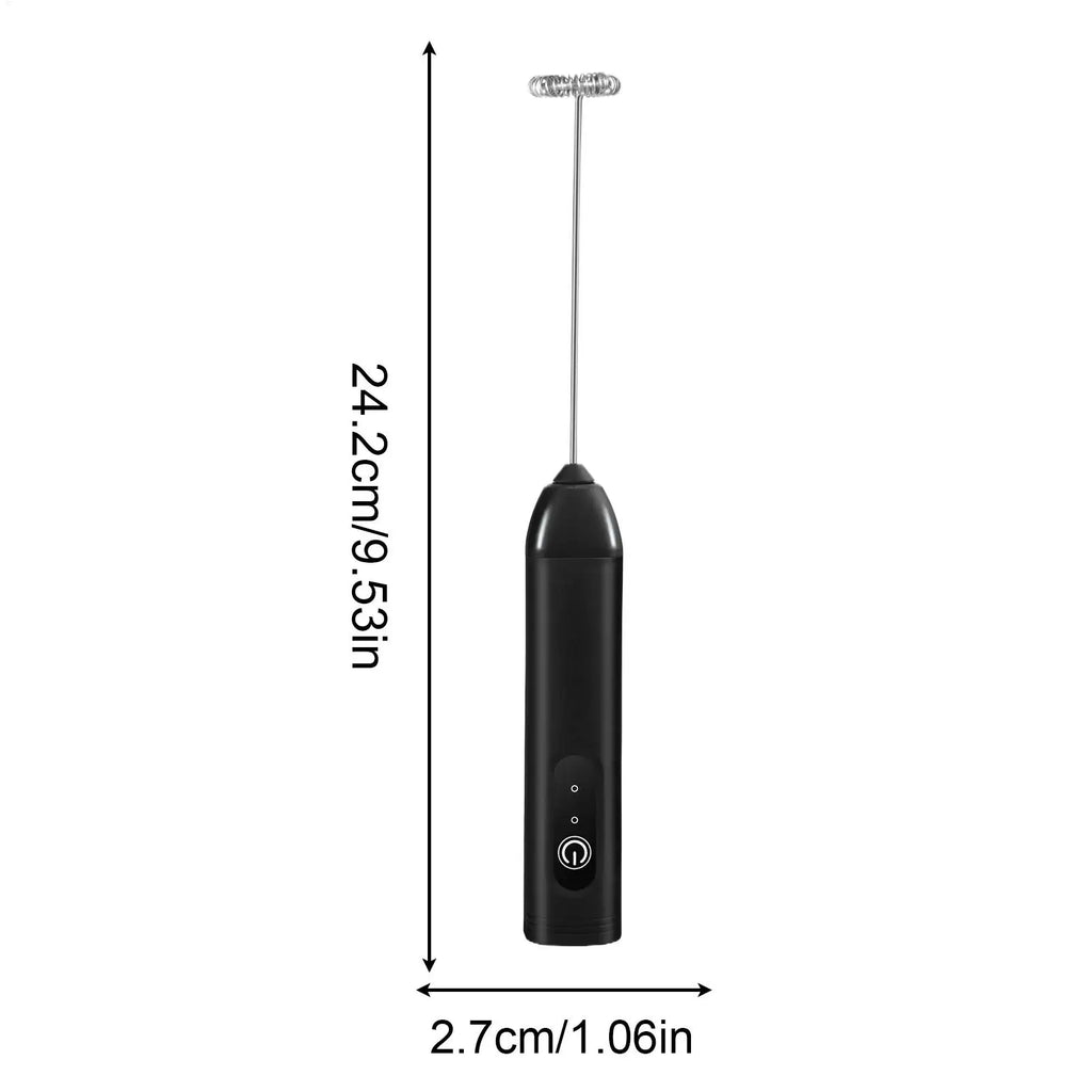 Handheld Milk Frother Wand Rechargeable Foam Stirrer Whisk Cappuccino Foam Maker for Milk Latte Chocolate Coffee Cafe Home