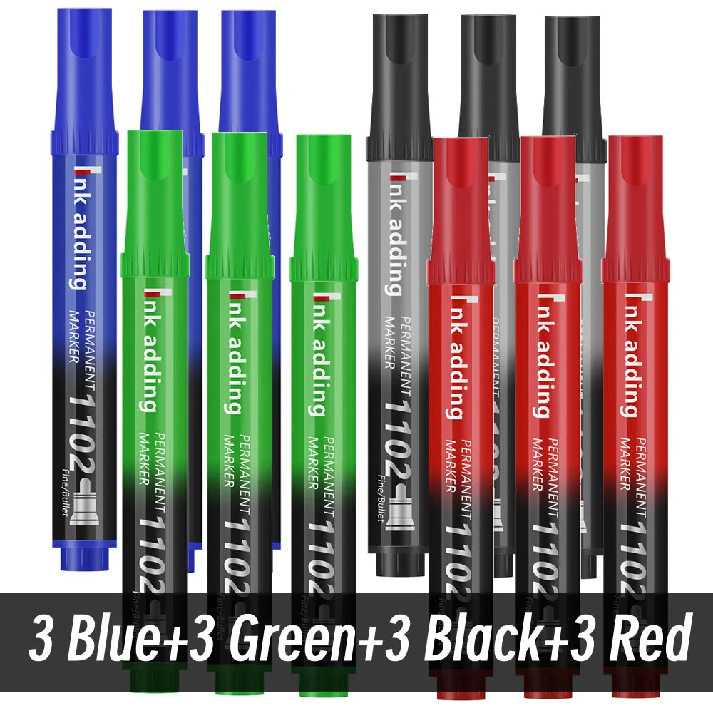 1/10/20pcs 2mm Red Blue Ink Black Permanent Marker Pens, Fine Tip, Waterproof, Quick Drying Drawing Pens Wood Stone Metal Glass